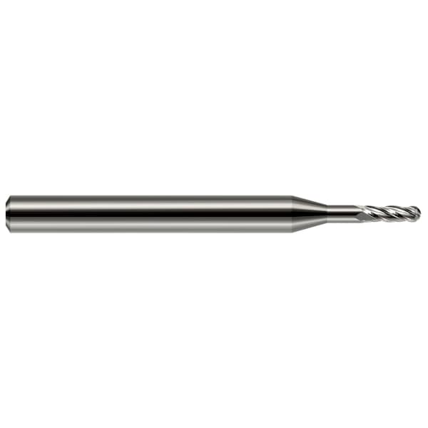 Miniature End Mill - 4 Flute - Ball 0.0600" Cutter DIA x 0.1800" Length of Cut
